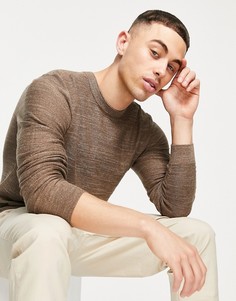 Джемпер с круглым вырезом Selected Homme Buddy-Коричневый цвет