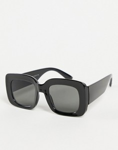 Черные квадратные солнцезащитные очки в стиле "oversized" New Look-Черный цвет