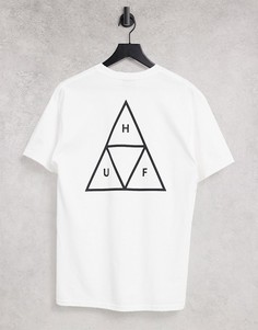 Белая футболка с тройным треугольным логотипом HUF Essentials-Белый