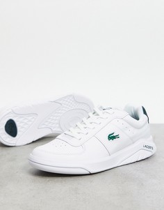 Белые с зеленым кроссовки Lacoste Game Advance-Белый