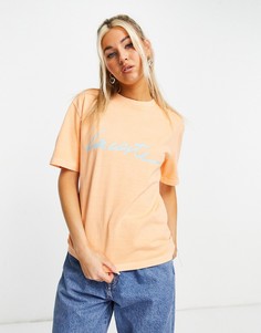 Персиковая футболка с логотипом Lacoste-Розовый цвет