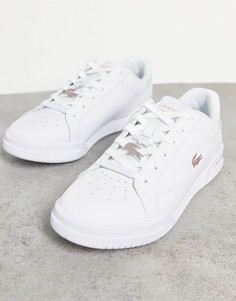 Белые кроссовки на толстой подошве с переливающимся эффектом Lacoste Twin Serve-Белый
