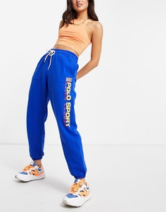 Голубые джоггеры с логотипом Polo Ralph Lauren Sports-Голубой