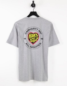 Серая футболка с принтом "Hartt of Soul" на спине Carhartt WIP-Серый