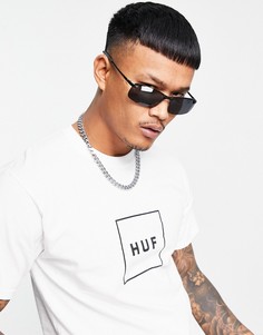 Белая футболка с логотипом HUF Essentials-Белый