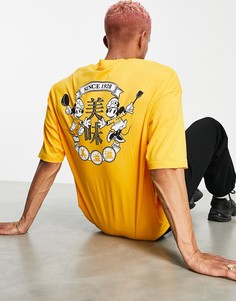 Оранжевая свободная футболка с принтом Микки Мауса ASOS DESIGN-Оранжевый цвет