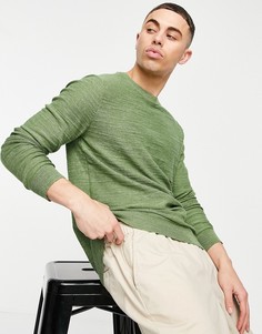 Джемпер с круглым вырезом Selected Homme Buddy-Зеленый цвет
