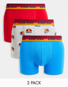 Набор из 3 боксеров (серые с принтом, однотонные красные / голубые) ellesse-Multi