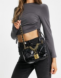Черная стеганая сумка через плечо с ремешком-цепочкой Steve Madden BJayme-Черный цвет