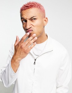 Белая строгая спортивная куртка из блестящей ткани от комплекта ASOS DESIGN-Белый