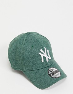 Зеленая меланжевая бейсболка из трикотажа New Era 9FORTY NY Yankees-Зеленый цвет