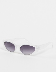 Женские солнцезащитные очки «кошачий глаз» в белой мраморной оправе AJ Morgan Pants On Fire-Белый