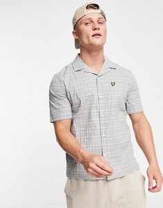 Рубашка из жатой ткани в клетку с короткими рукавами Lyle & Scott-Серый