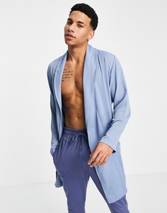 Халат из сирсакера ASOS DESIGN-Голубой