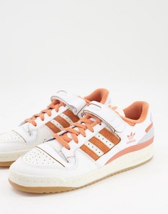 Белые низкие кроссовки с оранжевыми вставками adidas Originals Forum 84-Белый