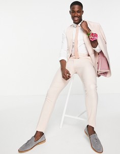 Розовые зауженные брюки ASOS DESIGN Wedding-Розовый цвет