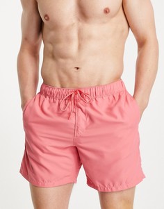 Коралловые шорты средней длины для плавания ASOS DESIGN-Оранжевый цвет