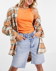 Удлиненные джинсовые шорты голубого цвета River Island-Голубой