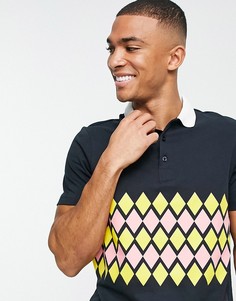 Футболка-поло темно-синего цвета Farah X SoccerBible Scotland Hampden-Темно-синий