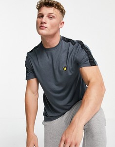 Эластичная футболка с тесьмой на рукавах Lyle & Scott Sport-Серый