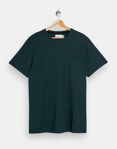 Зеленая футболка в клетку от комплекта Topman-Зеленый цвет