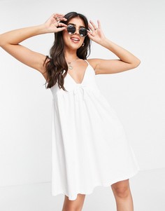 Белый сарафан на бретельках в стиле бэби-долл ASOS DESIGN