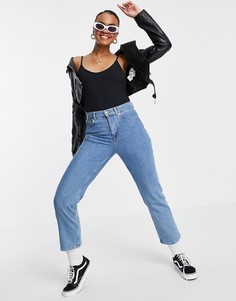 Черное боди в рубчик на бретелях New Look-Черный цвет