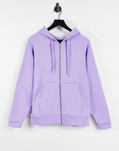 Сиреневый худи в стиле super oversized на молнии ASOS DESIGN-Фиолетовый цвет