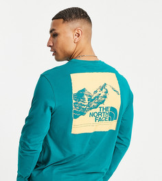 Зеленый лонгслив с графическим принтом гор The North Face Mountain – эксклюзивно для ASOS-Зеленый цвет