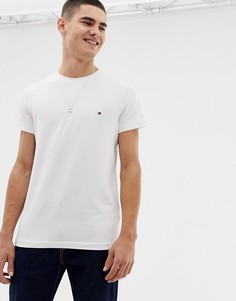 Белая эластичная футболка слим с логотипом-флажком Tommy Hilfiger-Белый