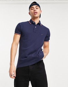 Футболка-поло узкого кроя с кантом Tommy Hilfiger Tommy-Голубой