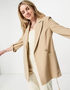 Свободная куртка из саржи Topshop-Коричневый цвет