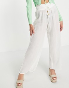Белые широкие брюки от комплекта Abercrombie & Fitch-Белый