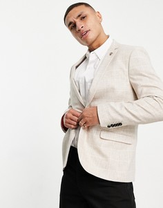 Светло-бежевый пиджак в крупную клетку Twisted Tailor-Нейтральный