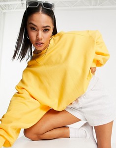 Желтый oversized-свитшот с дизайном «кокон» и декоративной отстрочкой ASOS DESIGN