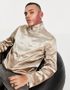 Бежевая строгая куртка-харрингтон из атласа (от комплекта) ASOS DESIGN-Светло-бежевый