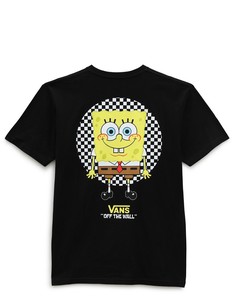 Черная футболка с принтом на спине и карманом Vans X Spongebob Spotlight Pocket-Черный цвет