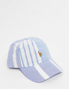 Кека в голубую полоску с логотипом игрока в поло Polo Ralph Lauren-Голубой