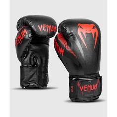 Боксерские перчатки Venum Impact черные/красные 16 унций