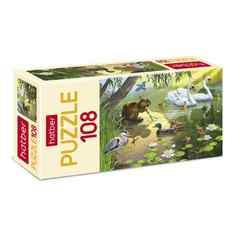Пазлы Hatber Летом На Речке, 108 элементов, формат А4