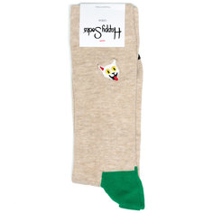 Носки унисекс Happy Socks Happy_Socks_Embroidery_Crazy_Cat бежевые 36-40