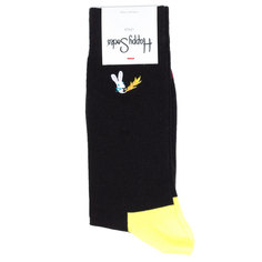Носки унисекс Happy Socks Happy_Socks_Embroidery_Fire_Rabbit черные 41-46
