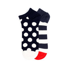 Набор носков унисекс Happy Socks Happy_Socks_Low_2_Pack_Dots_Stripes разноцветный 41-46