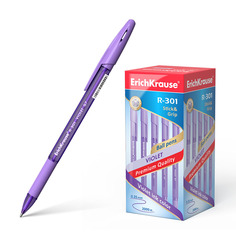Ручка шариковая ErichKrause® R-301 Violet Stick&Grip 0.7, фиолетовый в коробке 50 шт