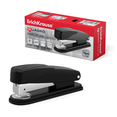 Степлер №24/6 ErichKrause® Quadro Half-strip до 30 л черный в коробке по 1 шт