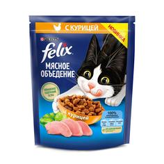 Сухой корм для кошек Felix Мясное объедение, курица, 0.21кг
