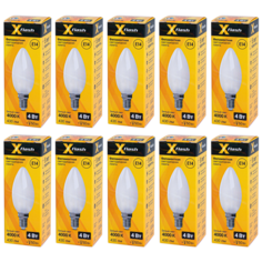 Лампочка светодиодная XF-E14-FLM-C35-4W-4000K-230V, Арт.: 48502 10 штук