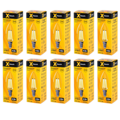 Лампочка светодиодная XF-E14-FL-C35-4W-2700K-230V, Арт.: 48632 10 штук