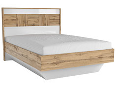 Двуспальная кровать Аризона Дуб Ватан/Белый лак, 1400х2000 мм Milana