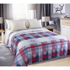 Покрывало стеганное 240х210 см перкаль Норвегия красная Текс-Дизайн